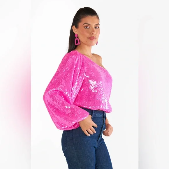 SALE! SHOW ME YOUR MUMU WOMEN'S SEQUINS LONG SLEEVE PARTY TOP - NWT - Picture 9 of 15